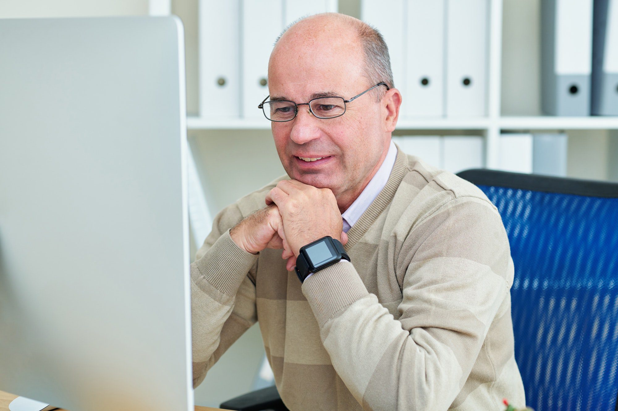 Businessman checking e-mails