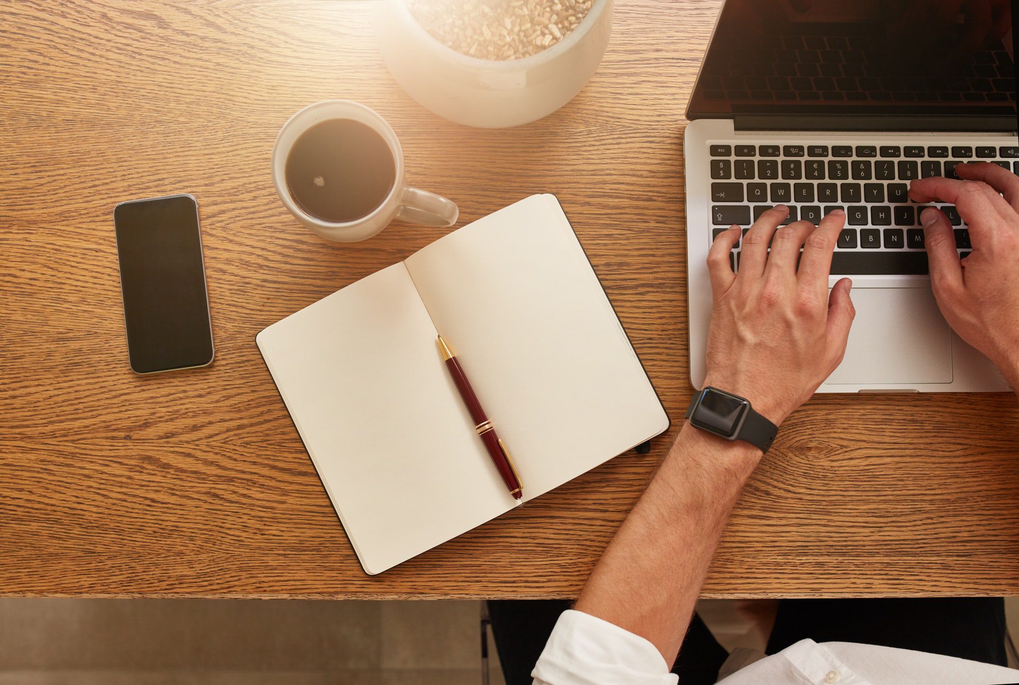 Businessman working at his desk