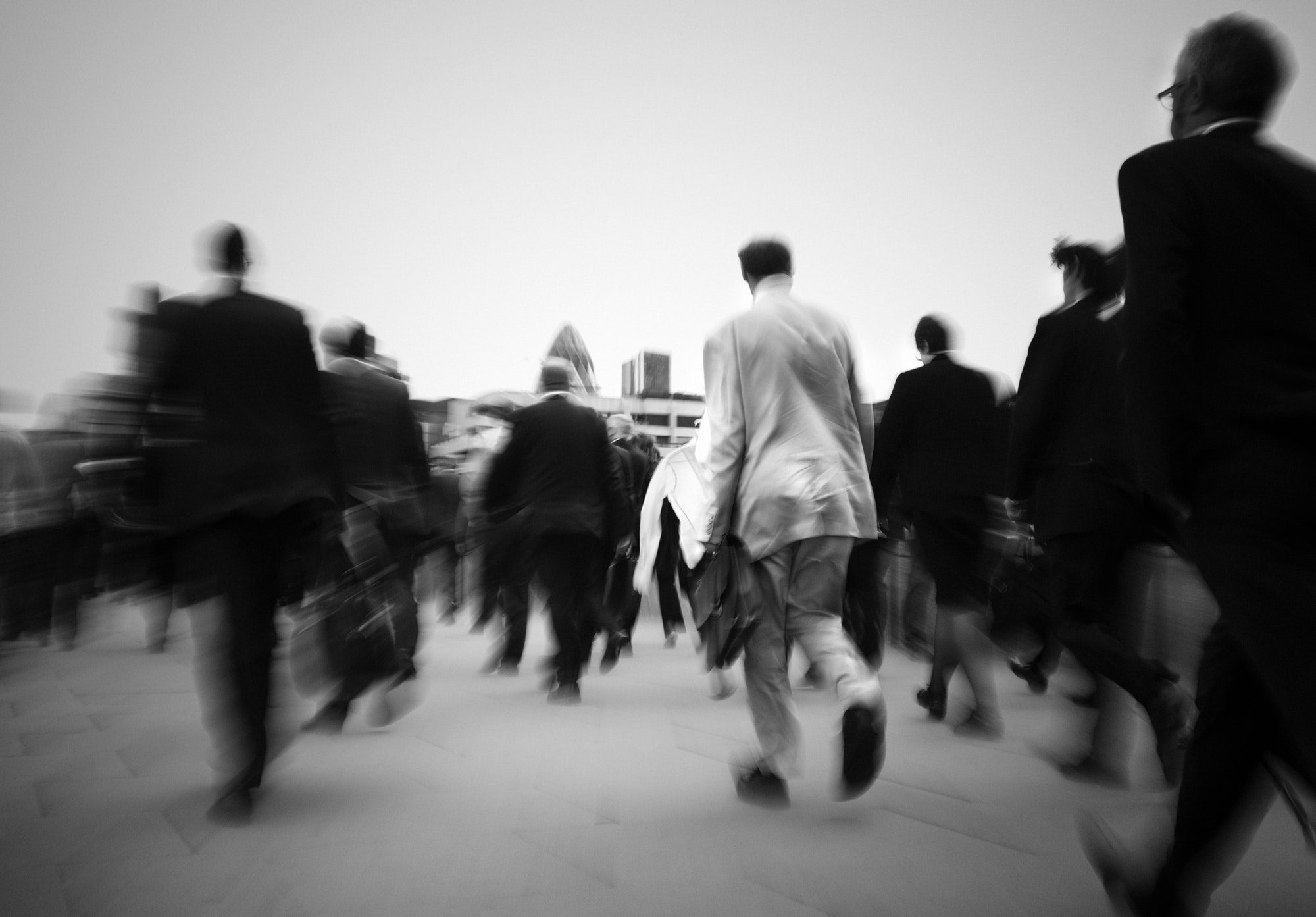 Crowd Of Businessmen On Their Way To Work