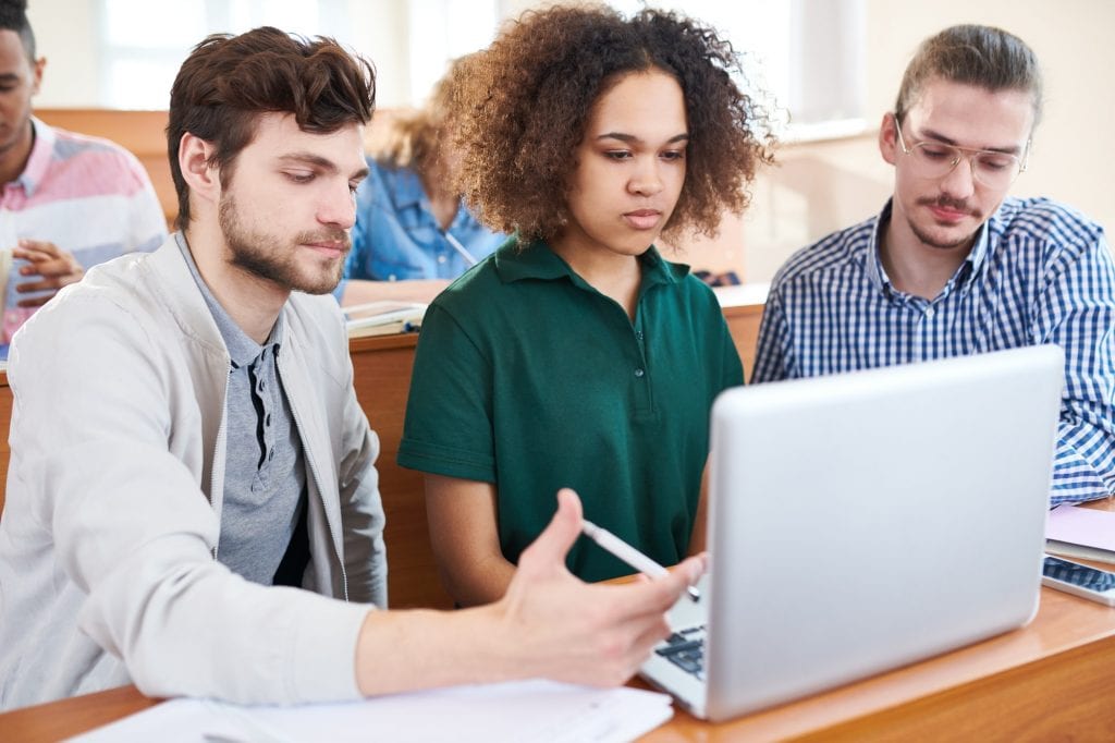 Students with laptop